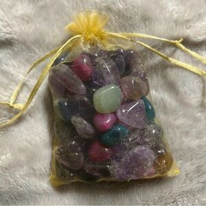 Colorful Gemstone Collection in Yellow Organza Bag